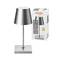 SIGOR Lámpara de mesa a pilas NUINDIE MINI USB-C Arriba-Abajo, con conexión USB, CCT Switch, con regulador táctil IP54