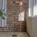 SIGOR battery floor lamp NUINDIE USB-C up / down, with USB connection, CCT Switch, with touch dimmer IP54, pine green dimmable