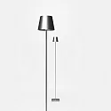 SIGOR Lámpara de pie a pilas NUINDIE USB-C Arriba-Abajo, con conexión USB, CCT Switch, con regulador táctil IP54, plata regulable