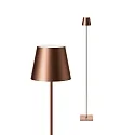SIGOR battery floor lamp NUINDIE USB-C up / down, with USB connection, CCT Switch, with touch dimmer IP54, bronze dimmable