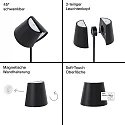SIGOR battery table lamp NUINDIE TANGO with USB connection, CCT Switch, with touch dimmer, magnetic mounting IP20, snow white dimmable