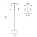 SIGOR battery table lamp NUINDIE TANGO with USB connection, CCT Switch, with touch dimmer, magnetic mounting IP20, snow white dimmable