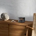 SIGOR battery table lamp NUTALIS 10X10CM cube shape, CCT Switch, with touch dimmer, with charger IP54, graphite grey dimmable