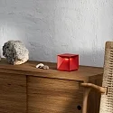 SIGOR battery table lamp NUTALIS 10X10CM cube shape, CCT Switch, with touch dimmer, with charger IP54, fire red dimmable