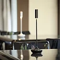 Lámpara de mesa a pilas NUCANDLE con regulador táctil IP54, brillante, negro regulable