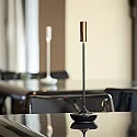 SIGOR Lámpara de mesa a pilas NUCANDLE con regulador táctil IP54, brillante, cobre, negro regulable