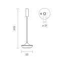 SIGOR battery table lamp NUCANDLE with touch dimmer IP54, chrome, glossy, white dimmable