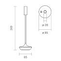 SIGOR battery table lamp NUCANDLE with touch dimmer IP54, chrome, glossy, white dimmable