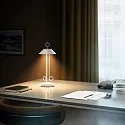 SIGOR Lámpara de mesa a pilas NUDIDEROT con gancho, CCT Switch, con regulador táctil IP54, blancanieves regulable