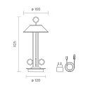 Lámpara de mesa a pilas NUDIDEROT con gancho, CCT Switch, con regulador táctil IP54, color cobre regulable