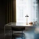 SIGOR Lámpara de mesa a pilas NUDIDEROT con gancho, CCT Switch, con regulador táctil IP54, cromo regulable