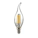 LED Filament light bulb CANDLE GUST OF WIND, 230V, Ø 3.5cm / L 12.3cm, E14, 4.5W, 2700K 470lm 300°, dimmable, clear