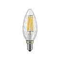 Lámpara de filamento en forma de vela retorcida FILAMENT C35 regulable E14 4,5W 470lm 2700K 330° CRI 80 regulable