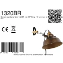 Mexlite wall luminaire NOVE 1 flame E27 IP20, bronze dimmable