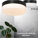 Steinhauer Wall and ceiling luminaire CEILING AND WALL Bathroom luminaire, 1 flame, glass 24 cm, silver