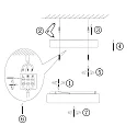 Steinhauer Wall and ceiling luminaire CEILING AND WALL Bathroom luminaire, 1 flame, glass 24 cm, silver