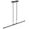 Luminaria colgante ZELENA / 122CM Arriba-Abajo, CCT Switch, ajustable, con regulador táctil IP20, negro mate regulable