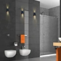 Steinhauer Luminaria de pared para exteriores LOGAN Arriba-Abajo, de 2 llamas, cónico GU10 IP44, negro mate 