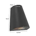 Steinhauer Steinhauer Outdoor wall luminaire LOGAN, 2 flames, GU10, oval, black