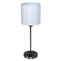 Luminaria de mesa NOOR redondo, con interruptor, con pantalla E27 IP20, acero cepillado 