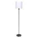 Mexlite Luminaria de pedestal NOOR redondo, con interruptor, con pantalla E27 IP20, acero cepillado 