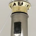Luminaria de pedestal NOOR redondo, con interruptor, con pantalla E27 IP20, acero cepillado 