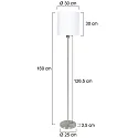 Luminaria de pedestal NOOR redondo, con interruptor, con pantalla E27 IP20, acero cepillado 