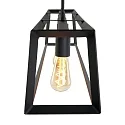 Mexlite Luminaria colgante BUCKLEY de 4 llamas, ajustable E27 IP20, negro mate regulable