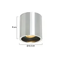 Steinhauer Luz downlight PÉLITE SPOT cilíndrico, rígido, versión de montaje en superficie GU10 IP20, acero cepillado regulable