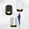 Steinhauer Luz downlight PÉLITE SPOT cilíndrico, rígido, versión de montaje en superficie GU10 IP20, blanco regulable