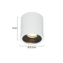 Steinhauer Luz downlight PÉLITE SPOT cilíndrico, rígido, versión de montaje en superficie GU10 IP20, blanco regulable