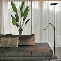 Steinhauer Luz de inundación de techo ZODIAC con brazo articulado, con punto LED, directo / indirecto, con regulador táctil IP20