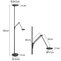 Steinhauer Luz de inundación de techo ZODIAC con brazo articulado, con punto LED, directo / indirecto, con regulador táctil IP20
