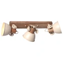 Mexlite Luminaria de techo GEARWOOD de 3 llamas E27 IP20, crema regulable