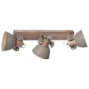 Mexlite Luminaria de techo GEARWOOD de 3 llamas E27 IP20, gris pardo regulable