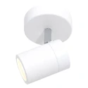 Mexlite Luminaria de baño UPROUND de 1 llama, cilíndrico, Dim-To-Warm, ajustable GU10 IP44, blanco mate regulable