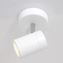 Mexlite Luminaria de baño UPROUND de 1 llama, cilíndrico, Dim-To-Warm, ajustable GU10 IP44, blanco mate regulable