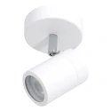 Mexlite Luminaria de baño UPROUND de 1 llama, cilíndrico, Dim-To-Warm, ajustable GU10 IP44, blanco mate regulable