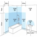 Mexlite Luminaria de baño UPROUND de 1 llama, cilíndrico, Dim-To-Warm, ajustable GU10 IP44, blanco mate regulable