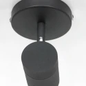 Mexlite Luminaria de baño UPROUND de 1 llama, cilíndrico, Dim-To-Warm, ajustable GU10 IP44, negro mate regulable