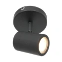Mexlite Luminaria de baño UPROUND de 1 llama, cilíndrico, Dim-To-Warm, ajustable GU10 IP44, negro mate regulable
