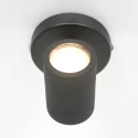 Mexlite Luminaria de baño UPROUND de 1 llama, cilíndrico, Dim-To-Warm, ajustable GU10 IP44, negro mate regulable
