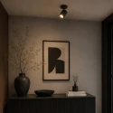 Mexlite Luminaria de baño UPROUND de 1 llama, cilíndrico, Dim-To-Warm, ajustable GU10 IP44, negro mate regulable