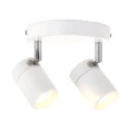 Mexlite Luminaria de baño UPROUND de 2 llamas, cilíndrico, Dim-To-Warm, ajustable GU10 IP44, blanco mate regulable