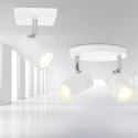 Mexlite Luminaria de baño UPROUND de 2 llamas, cilíndrico, Dim-To-Warm, ajustable GU10 IP44, blanco mate regulable