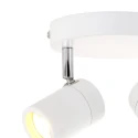 Mexlite Luminaria de baño UPROUND de 2 llamas, cilíndrico, Dim-To-Warm, ajustable GU10 IP44, blanco mate regulable
