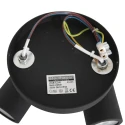 Mexlite Luminaria de baño UPROUND de 2 llamas, cilíndrico, ajustable GU10 IP44, negro mate regulable