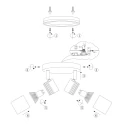 Mexlite Luminaria de baño UPROUND de 2 llamas, cilíndrico, ajustable GU10 IP44, negro mate regulable
