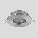 Steinhauer Luminaria empotrable PÉLITE SPOT redondo, rígido, con cable abierto GU10 IP44, acero cepillado regulable
