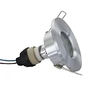 Steinhauer Luminaria empotrable PÉLITE SPOT redondo, rígido, con cable abierto GU10 IP44, acero cepillado regulable